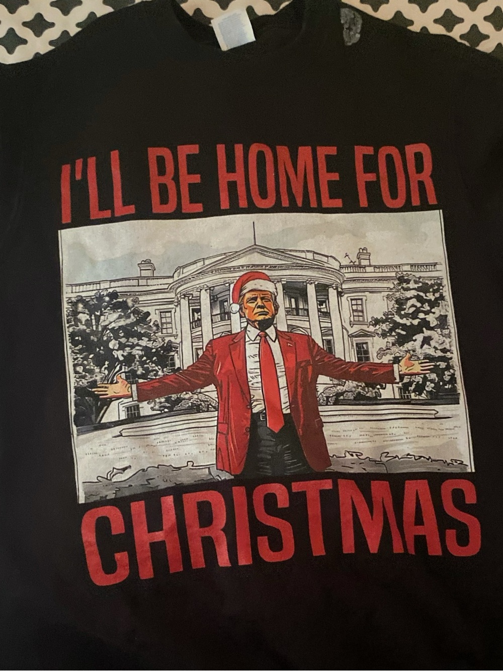 Holiday Graphic Tee - Black & Red Christmas Design